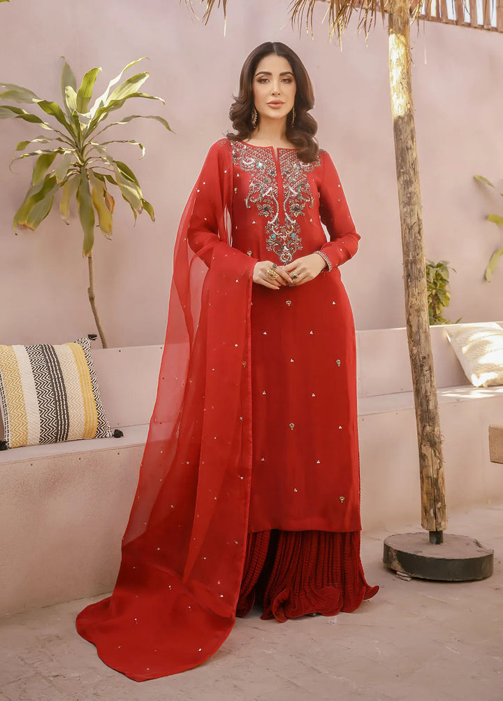 Arif Ashraf Pret Embroidered Tissue Silk 3 Piece Suit Zeenan