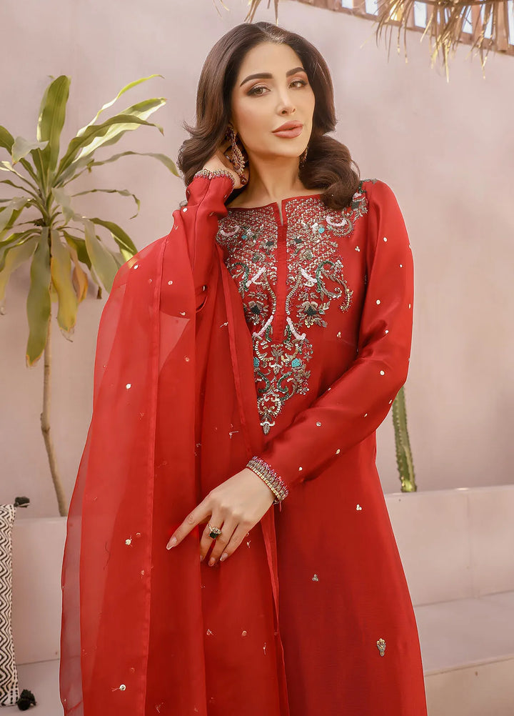Arif Ashraf Pret Embroidered Tissue Silk 3 Piece Suit Zeenan