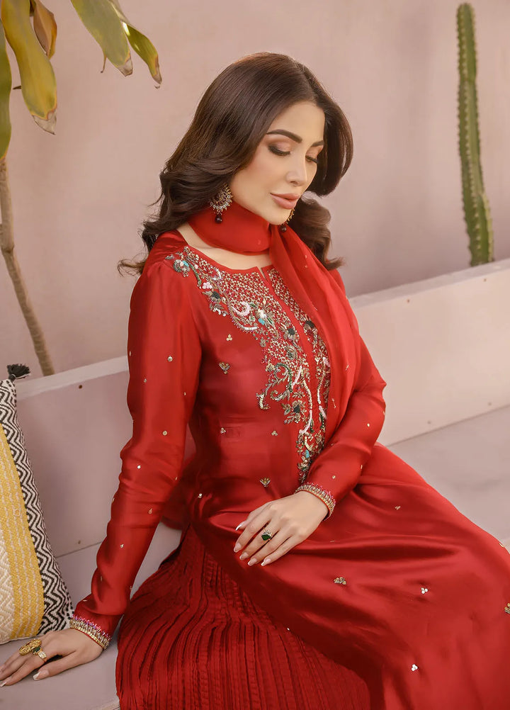 Arif Ashraf Pret Embroidered Tissue Silk 3 Piece Suit Zeenan