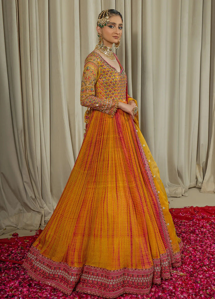 Arif Ashraf Pret Embroidered Yellow Crush 3 Piece Suit Gulbano