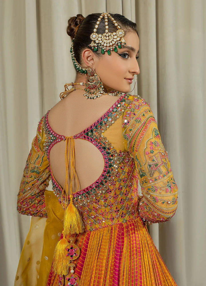 Arif Ashraf Pret Embroidered Yellow Crush 3 Piece Suit Gulbano