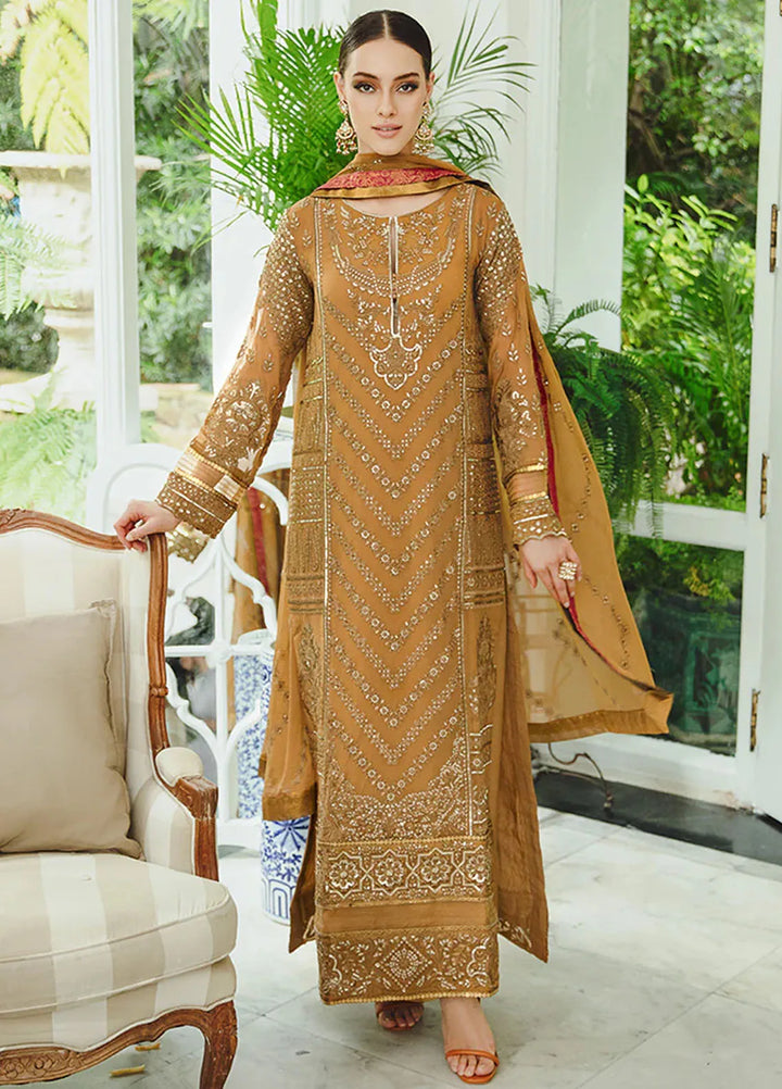 Ariya By Maryum N Maria Embroidered Chiffon Suit Unstitched 3 Piece MNM24A 508 Mahin - Formals Collection