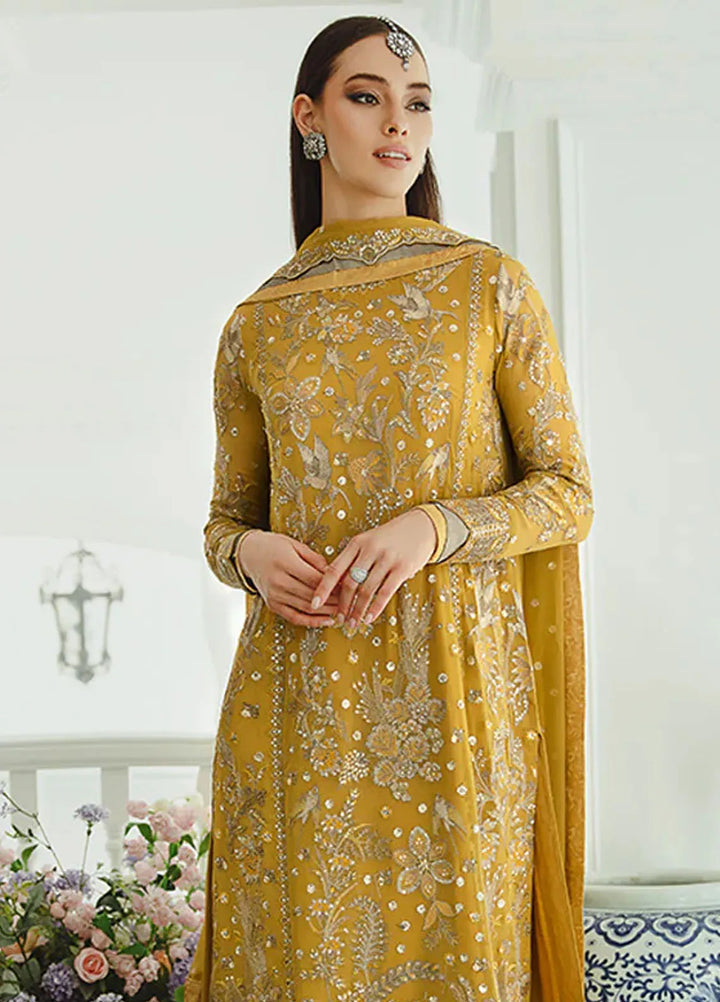 Ariya By Maryum N Maria Embroidered Chiffon Suit Unstitched 3 Piece MNM24A 510 Laleh - Formals Collection