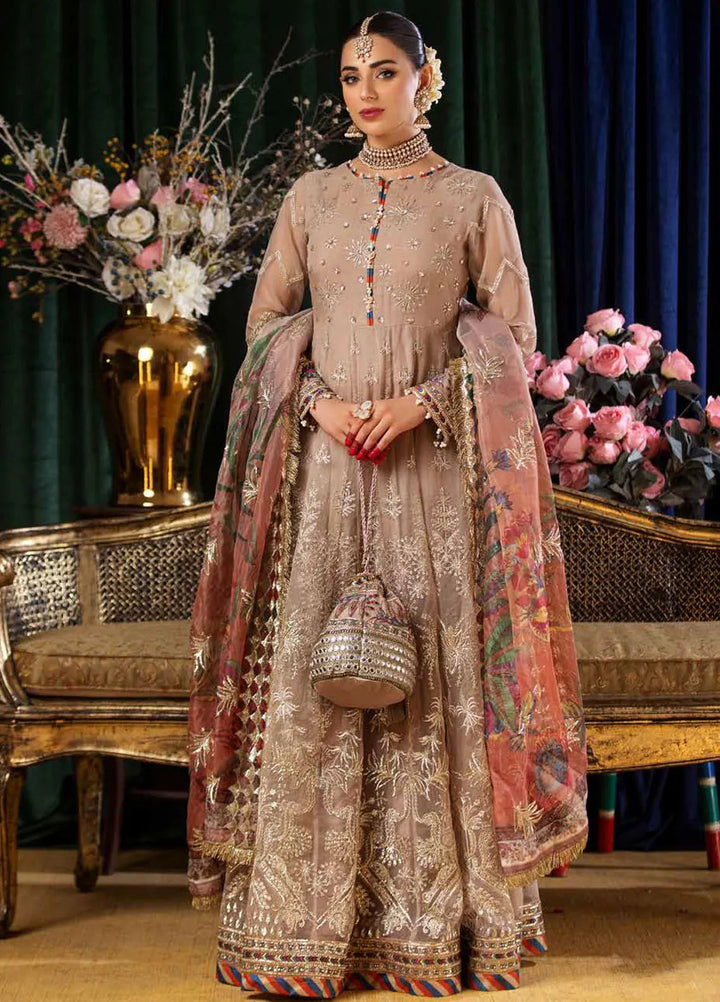 Aroha By Riaz Arts Embroidered Organza Suit Unstitched 4 Piece RA24AW AR-04 - Luxury Collection