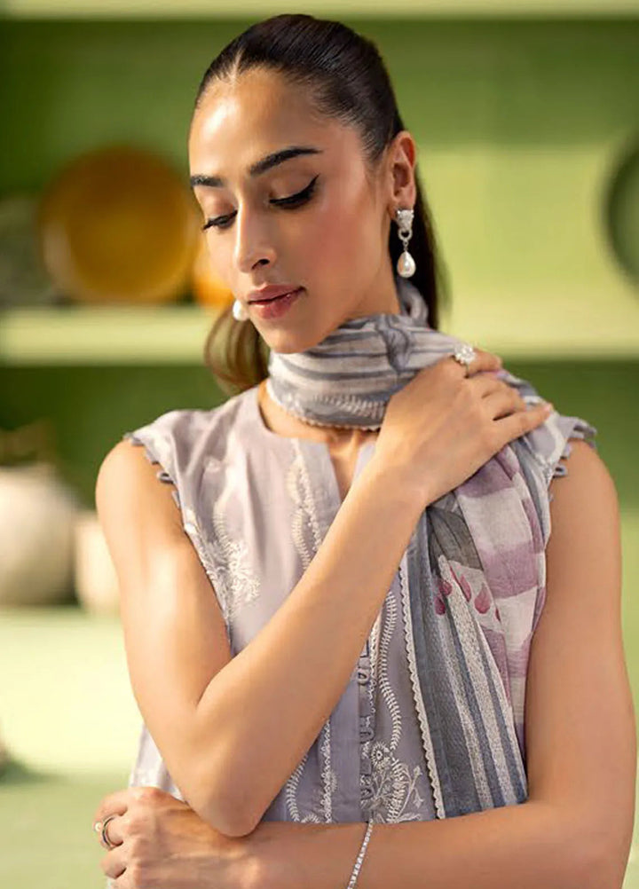 Artisan by Seran Embroidered Lawn Suit Unstitched 3 Piece SRN25A D-06 Gris - Summer Collection