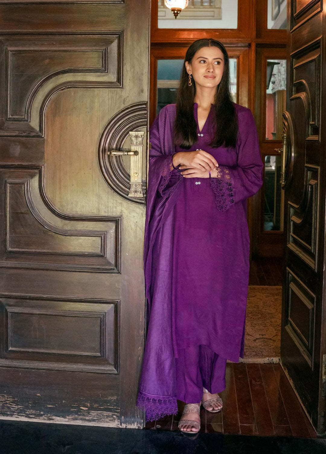 Arz Pret Silk 3 Piece JU07 Indigo