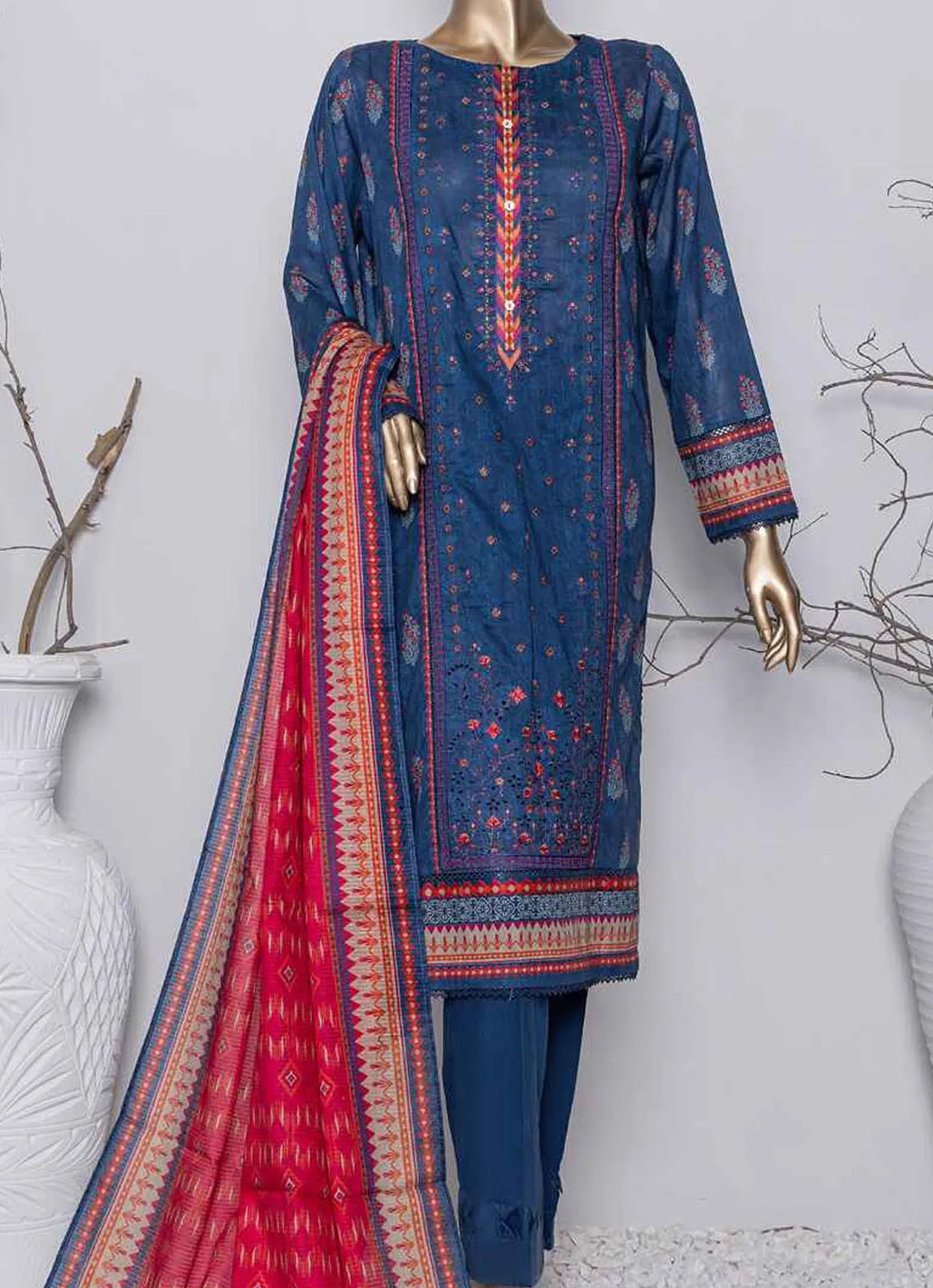 Asasa By HZ Textile Embroidered Lawn Suit Unstitched 3 Piece HZ24A AEL-41 Vol-04 - Summer Collection