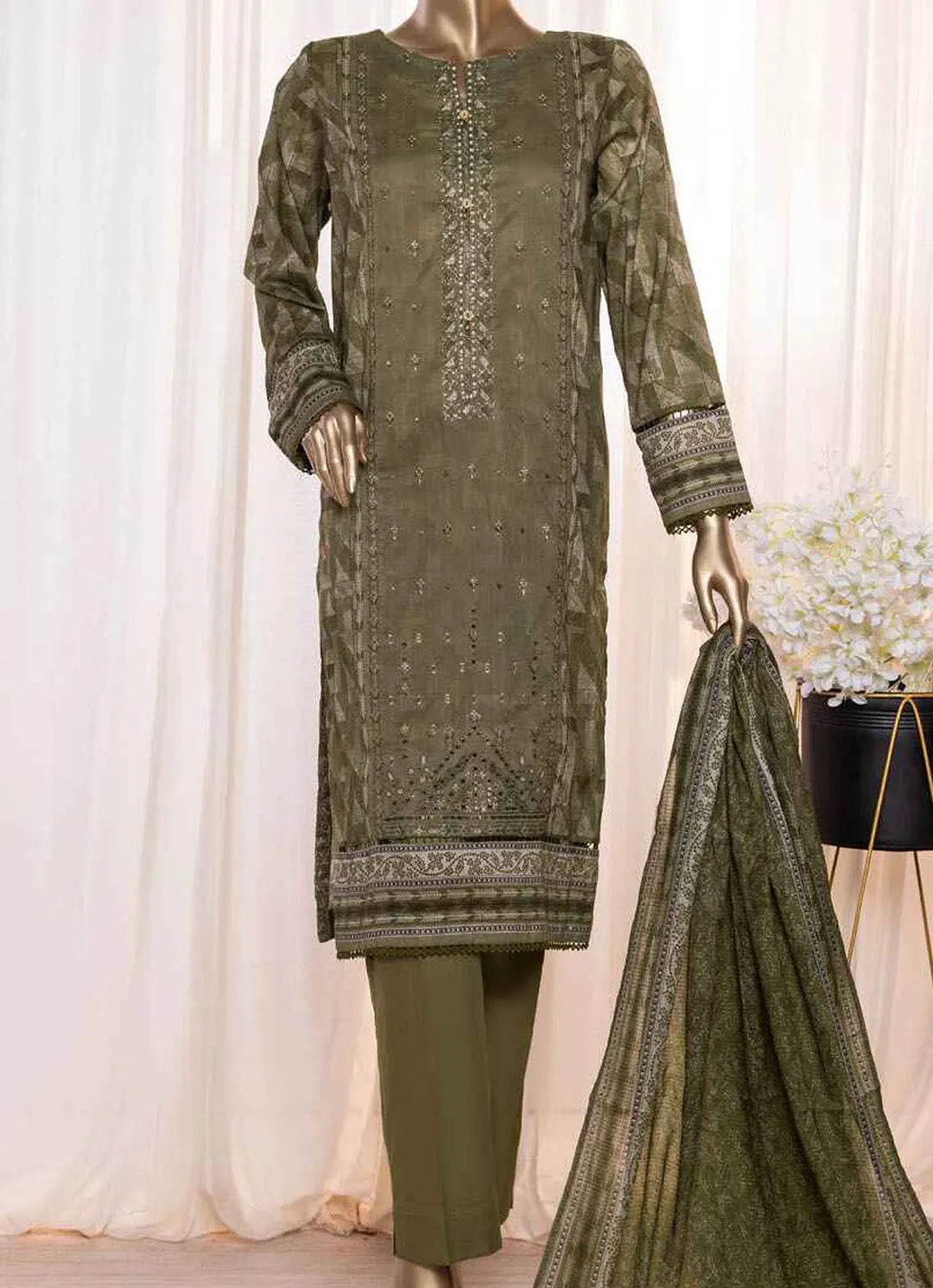 Asasa By HZ Textile Embroidered Lawn Suit Unstitched 3 Piece HZ24A AEL-85 Vol-05 - Summer Collection