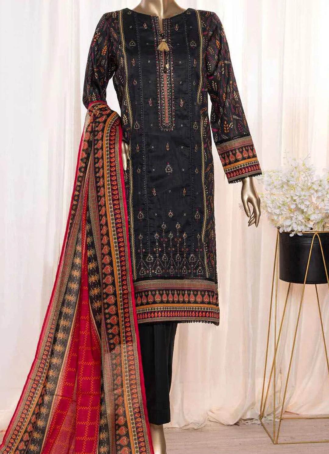 Asasa By HZ Textile Embroidered Lawn Suit Unstitched 3 Piece HZ24A AEL-92 Vol-05 - Summer Collection