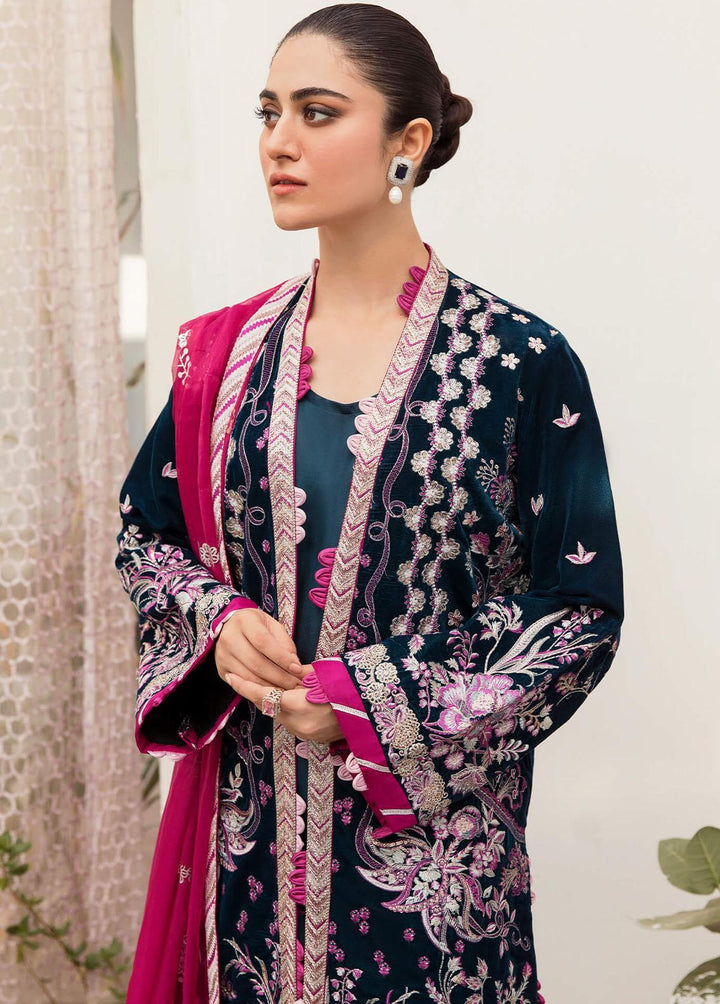 Asifa & Nabeel Embroidered Velvet Suits Unstitched 3 Piece AN22V VC-06 - Luxury Collection