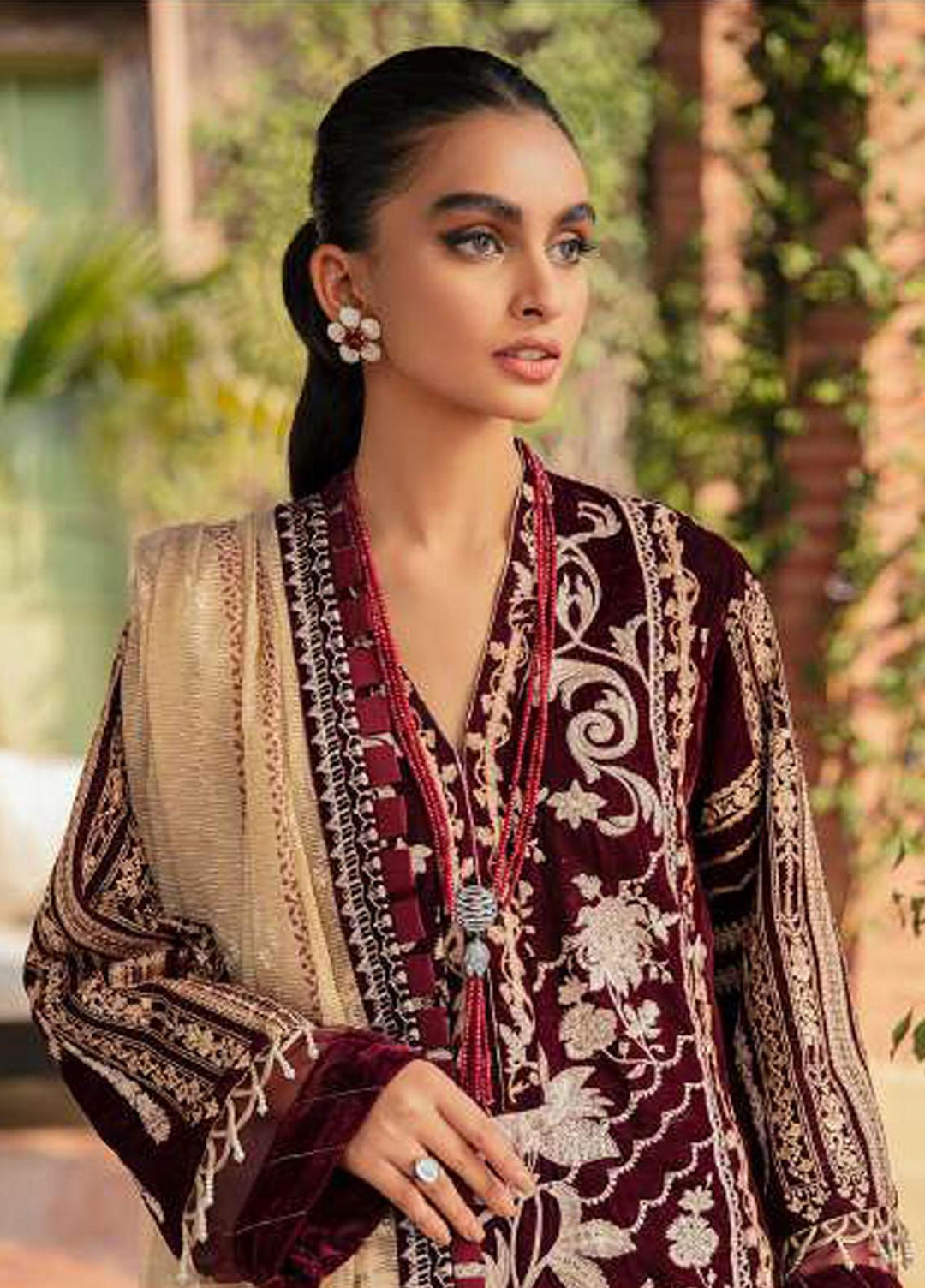 Asifa & Nabeel Embroidered Velvet Suits Unstitched 3 Piece AN21W WC-05 - Winter Collection