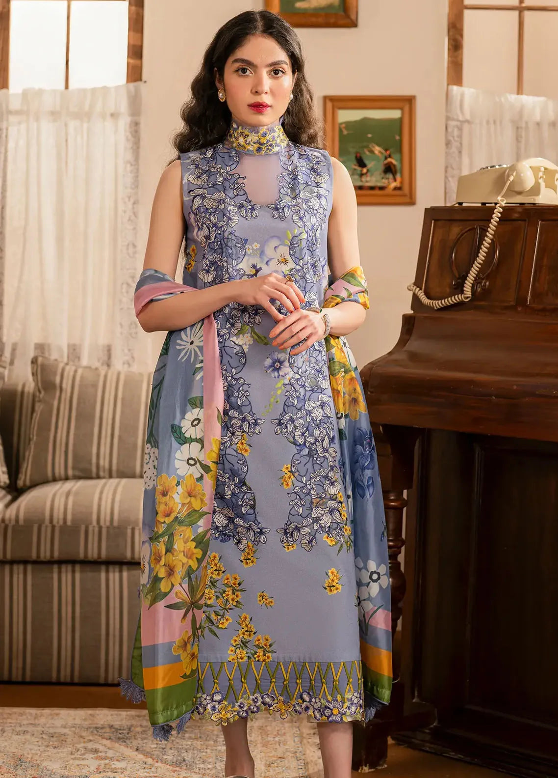 Asifa & Nabeel Embroidered Velvet Suits Unstitched 3 Piece AN21W WC-05 - Winter Collection