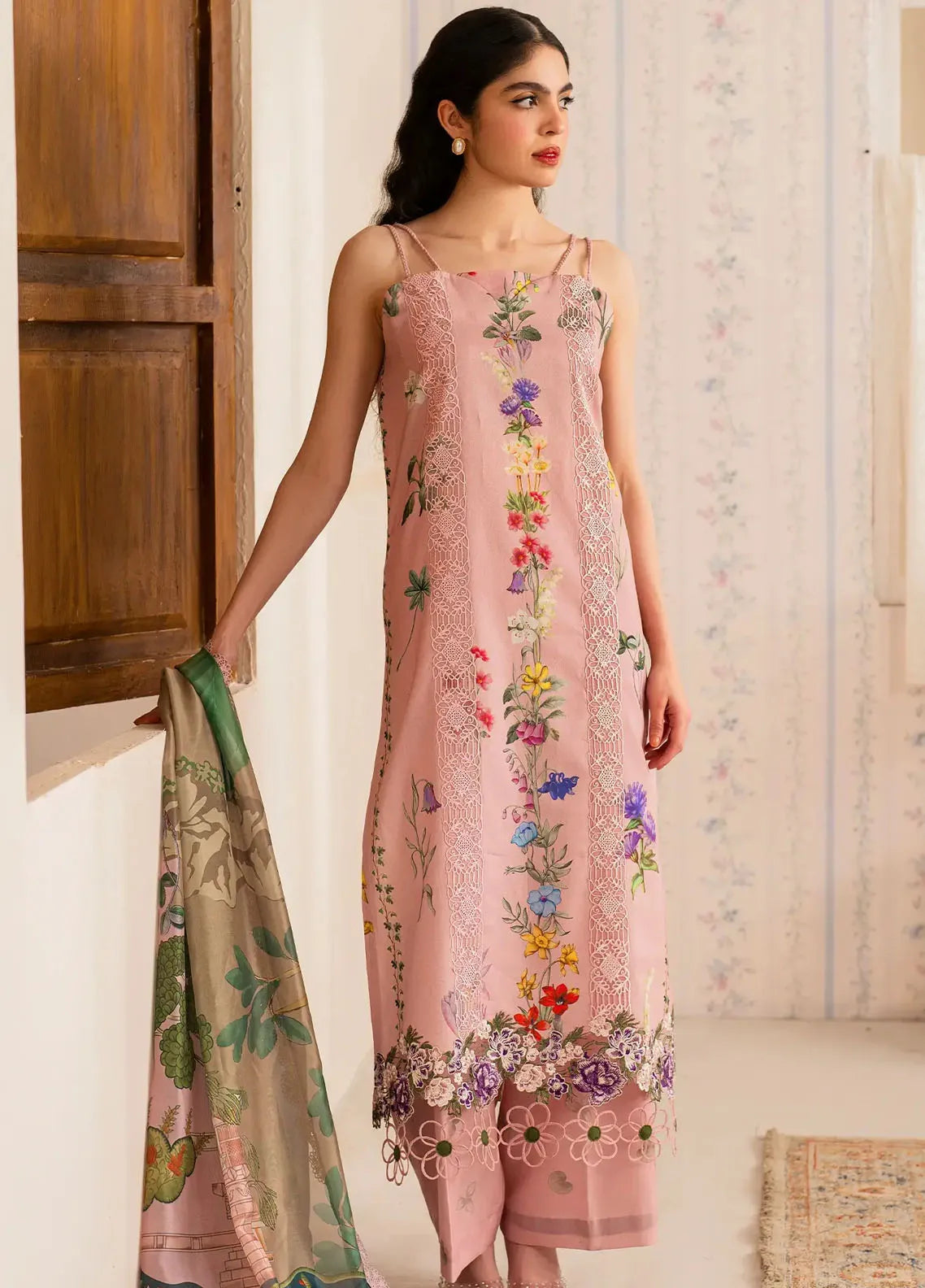 Pretty In Pink By Asifa And Nabeel Embroidered Lawn Suit Unstitched 3 Piece AN24L PP-6 Sweet Pea - Summer Collection