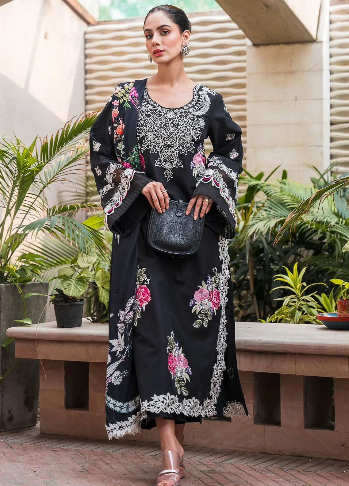 Barasti By Asifa & Nabeel Embroidered Net Suits Unstitched 3 Piece AN23BT ANB-09 Risham - Festive Collection