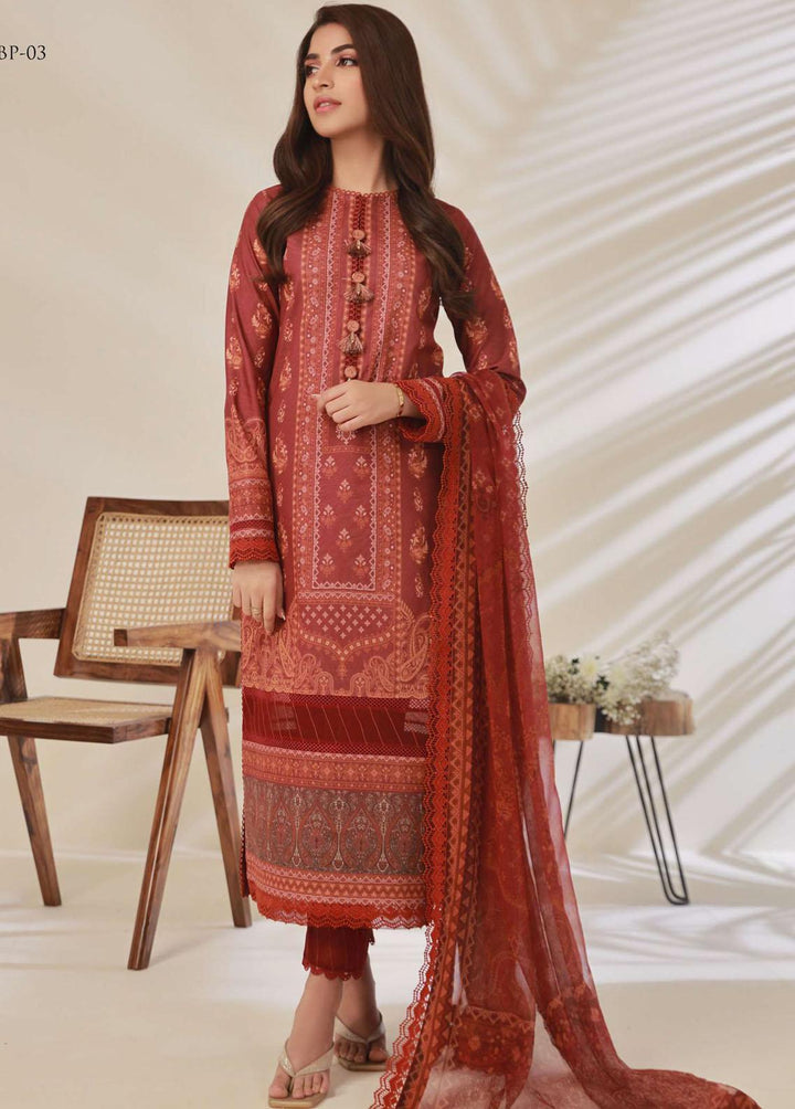 Asim Jofa Embroidered Cambric Suits Unstitched 3 Piece AJ23BP AJBP-03 - Summer Collection