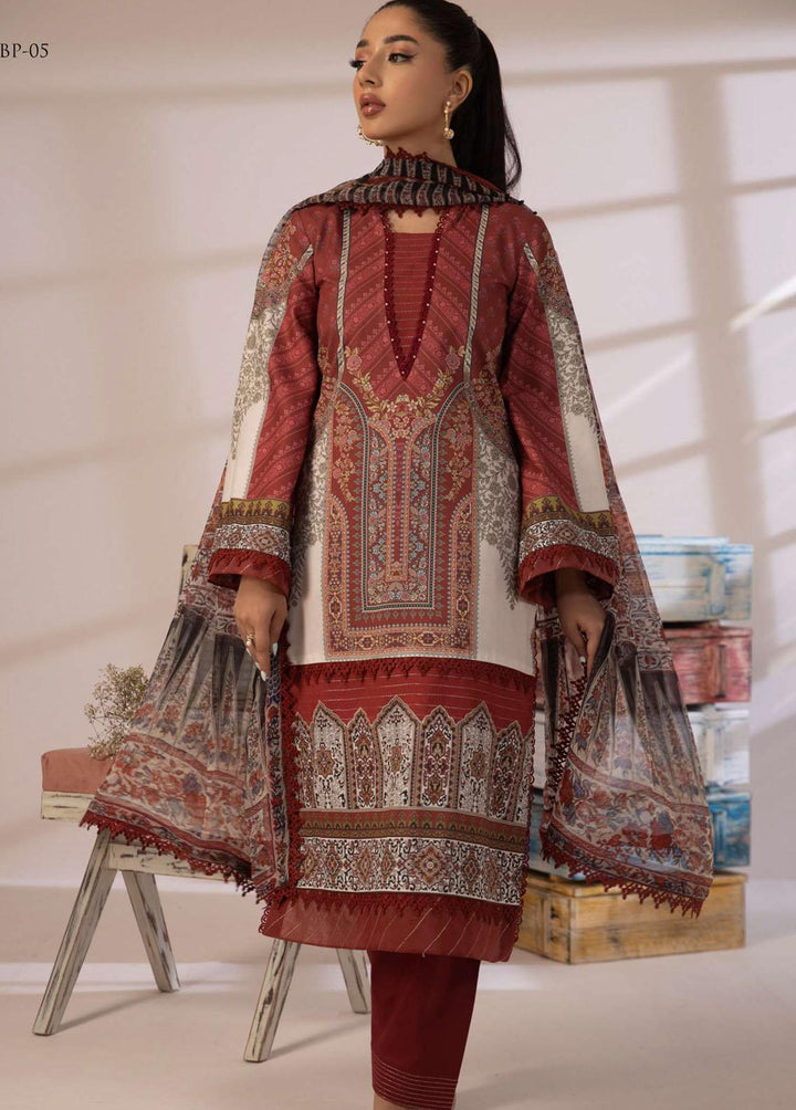 Asim Jofa Embroidered Cambric Suits Unstitched 3 Piece AJ23BP AJBP-05 - Summer Collection