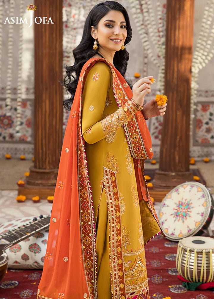 Asim Jofa Embroidered Lawn Suits Unstitched 3 Piece AJ23EL AJLR-03 - Luxury Lawn Collection