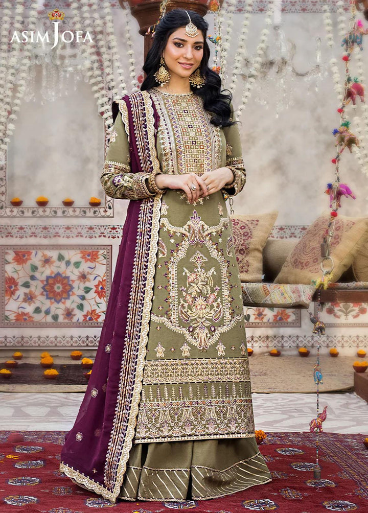 Asim Jofa Embroidered Lawn Suits Unstitched 3 Piece AJ23EL AJLR-06 - Luxury Lawn Collection