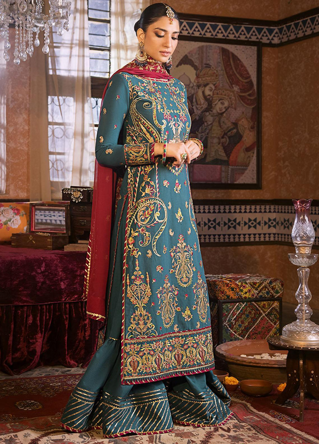 Asim Jofa Embroidered Lawn Suits Unstitched 3 Piece AJ23EL AJLR-28 - Luxury Lawn Collection