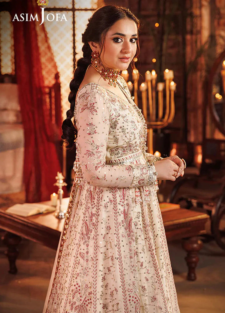 Asim Jofa Embroidered Chiffon Suits Unstitched 3 Piece AJ24CE AJCE-04 - Formal Collection