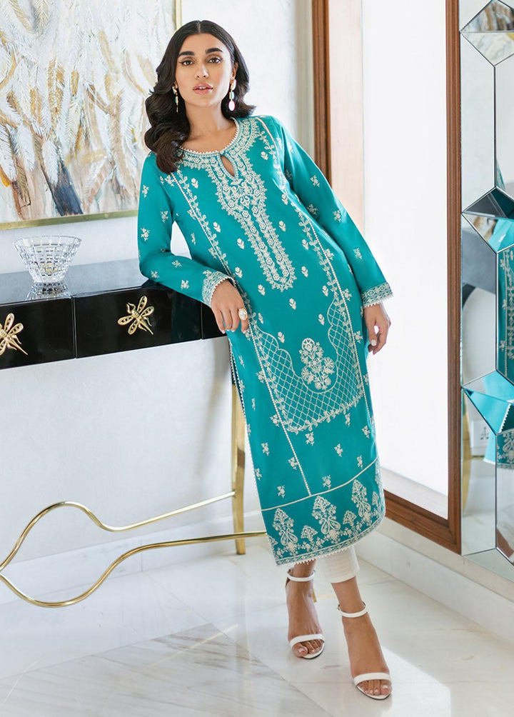 Essential By Asim Jofa Embroidered Cambric  Unstitched Kurti AJ23EE AJPE-02 - Eid Collection