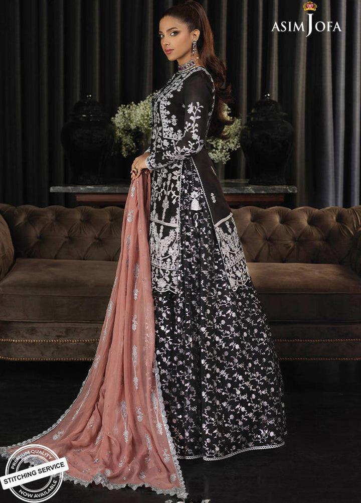 Asim Jofa Embroidered Raw Silk Suits Unstitched 3 Piece AJ21IN AJN-11 - Luxury Formals Collection