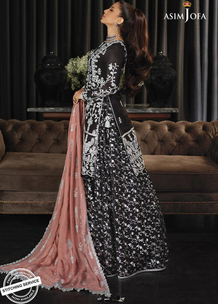 Asim Jofa Embroidered Raw Silk Suits Unstitched 3 Piece AJ21IN AJN-11 - Luxury Formals Collection