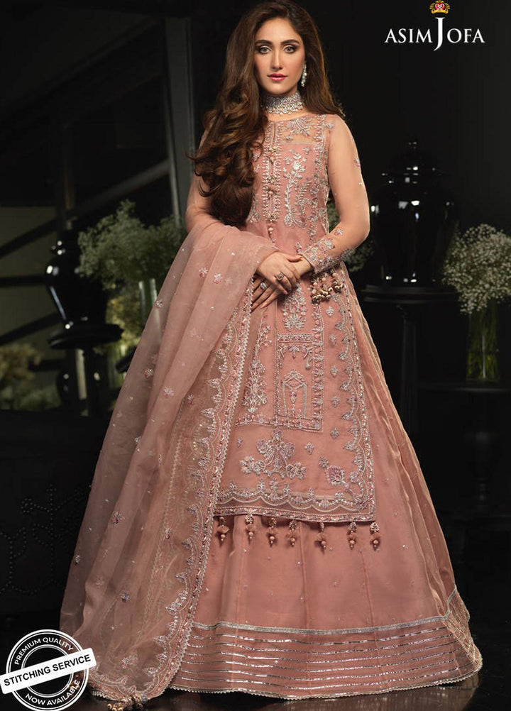 Asim Jofa Embroidered Organza Suits Unstitched 3 Piece AJ21IN AJN-12 - Luxury Formals Collection