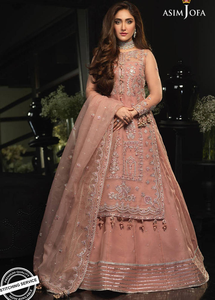 Asim Jofa Embroidered Organza Suits Unstitched 3 Piece AJ21IN AJN-12 - Luxury Formals Collection