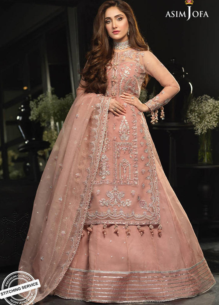 Asim Jofa Embroidered Organza Suits Unstitched 3 Piece AJ21IN AJN-12 - Luxury Formals Collection
