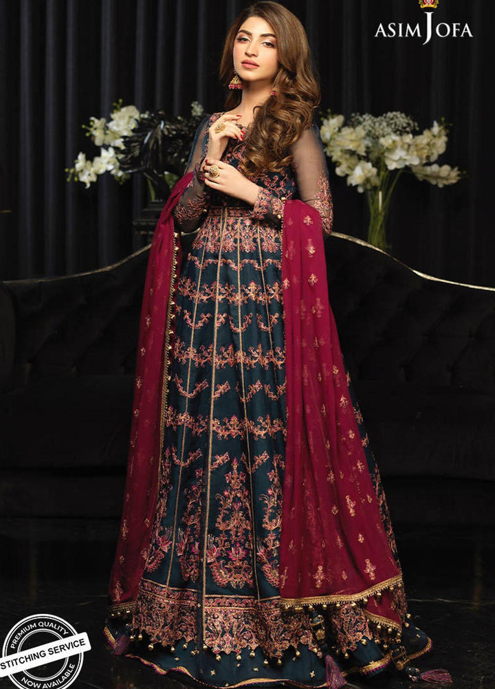 Asim Jofa Embroidered Organza Suits Unstitched 3 Piece AJ21IN AJN-16 - Luxury Formals Collection