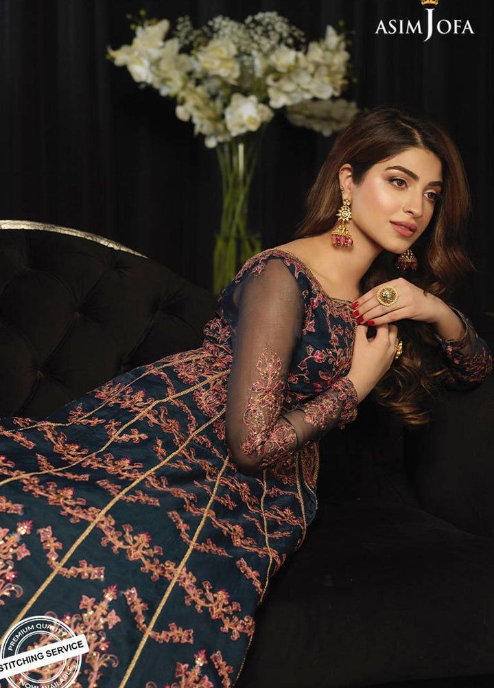 Asim Jofa Embroidered Organza Suits Unstitched 3 Piece AJ21IN AJN-16 - Luxury Formals Collection