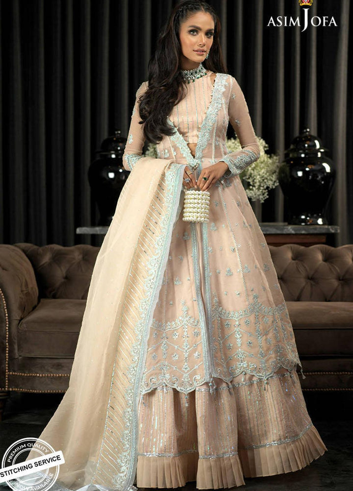 Asim Jofa Embroidered Organza Suits Unstitched 3 Piece AJ21IN AJN-23 - Luxury Formals Collection