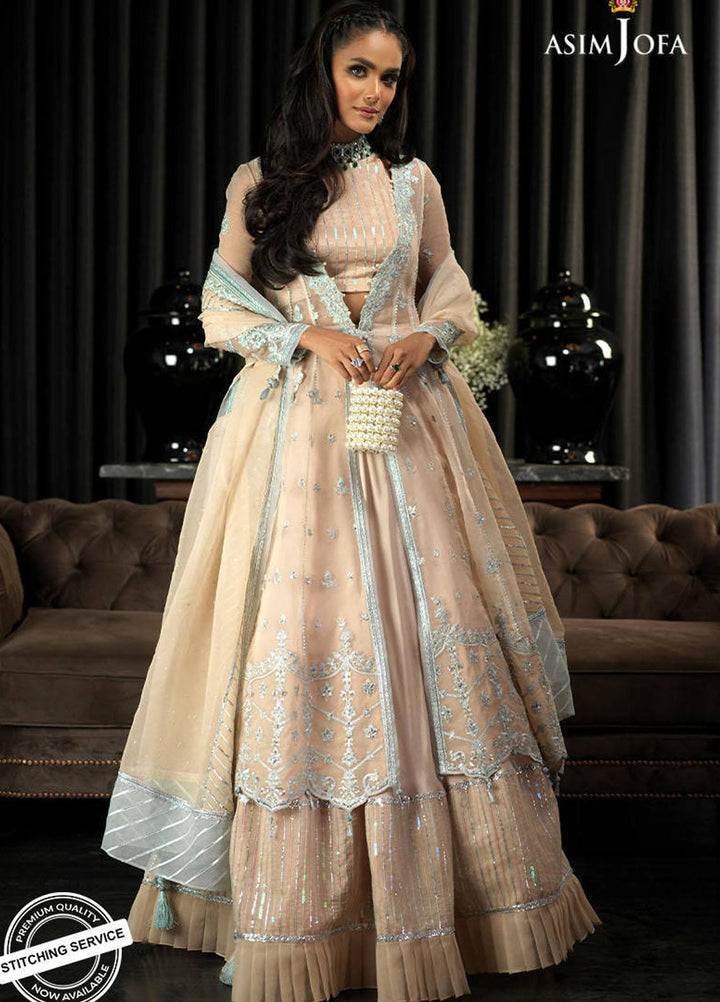 Asim Jofa Embroidered Organza Suits Unstitched 3 Piece AJ21IN AJN-23 - Luxury Formals Collection