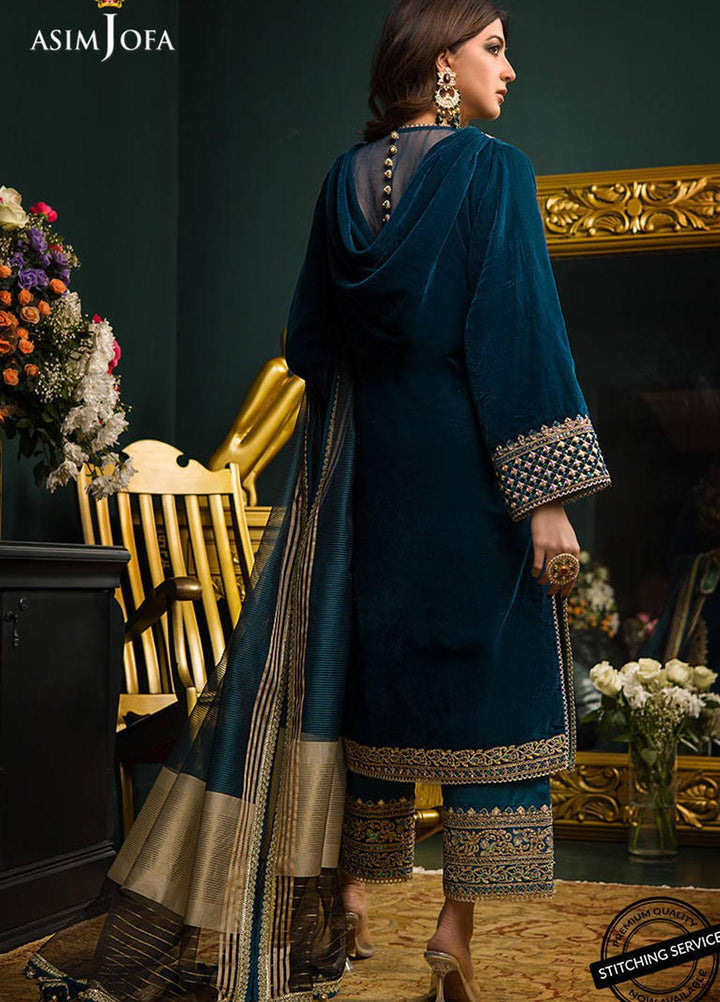 Makhmal By Asim Jofa Embroidered Velvet Suits Unstitched 3 Piece AJ21MR AJMR-01 - Winter Collection