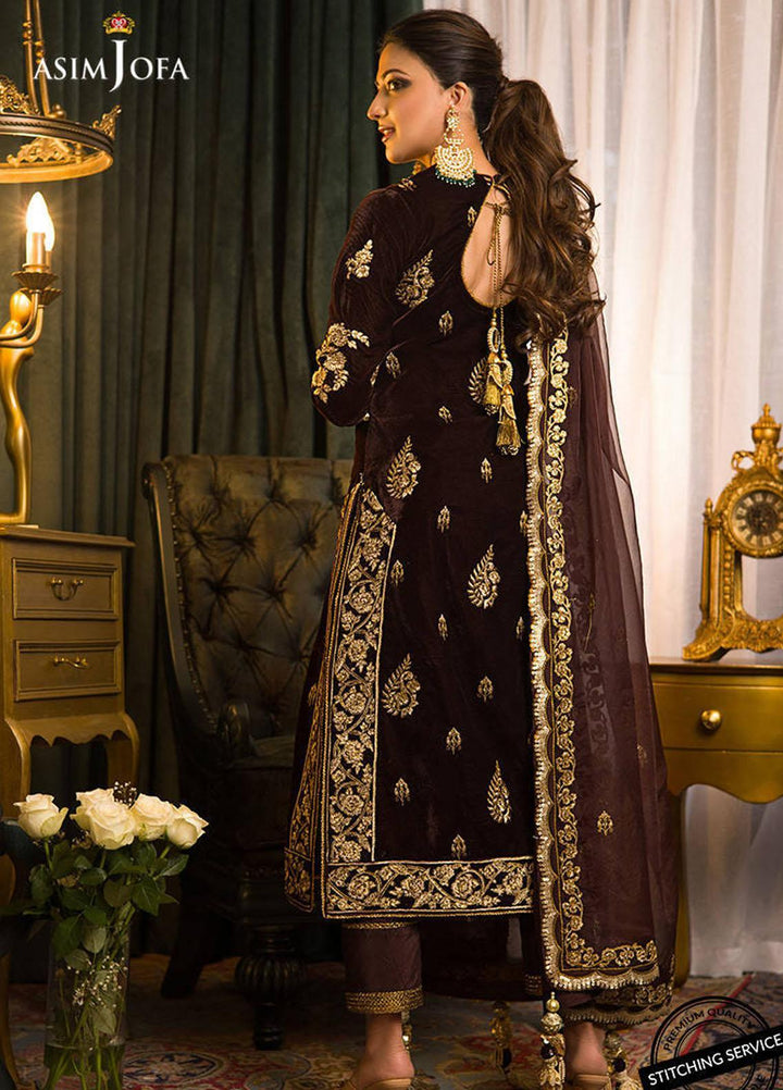 Makhmal By Asim Jofa Embroidered Velvet Suits Unstitched 3 Piece AJ21MR AJMR-07 - Winter Collection