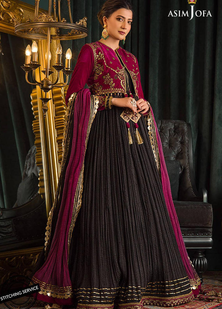 Makhmal By Asim Jofa Embroidered Velvet Suits Unstitched 3 Piece AJ21MR AJMR-08 - Winter Collection