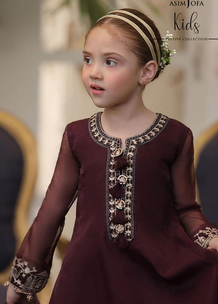 Asim Jofa Organza Fancy 3 Piece Suit for Girls -  AJ22KF AJKF-01