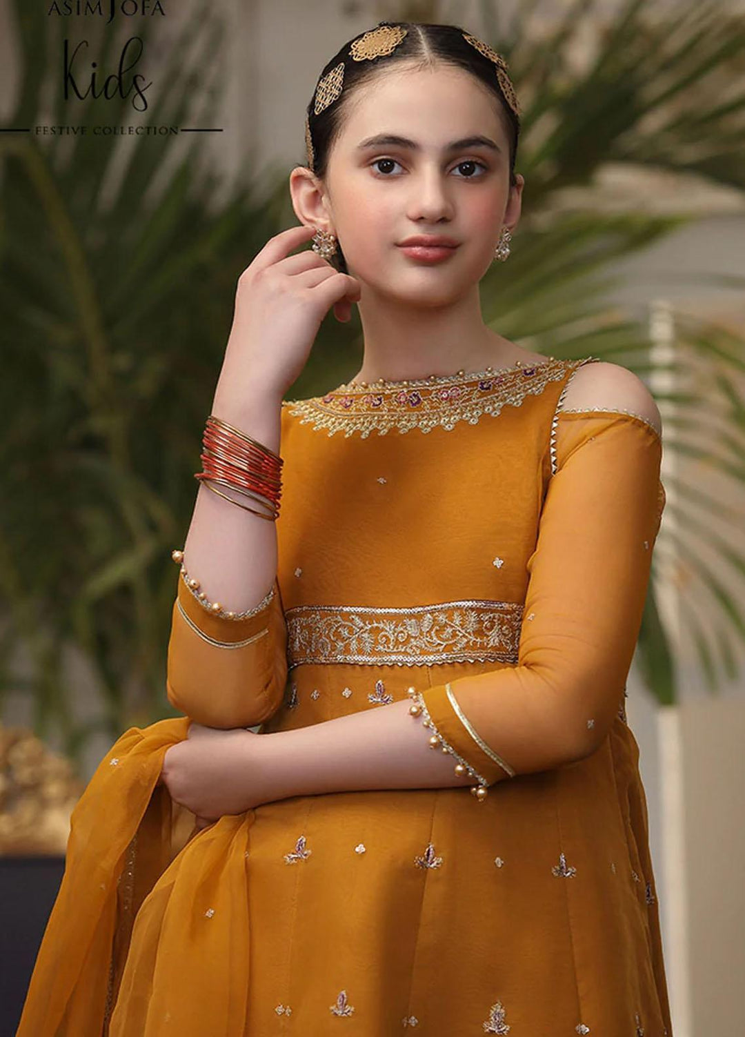 Asim Jofa Organza Fancy 3 Piece Suit for Girls -  AJ22KF AJKF-11