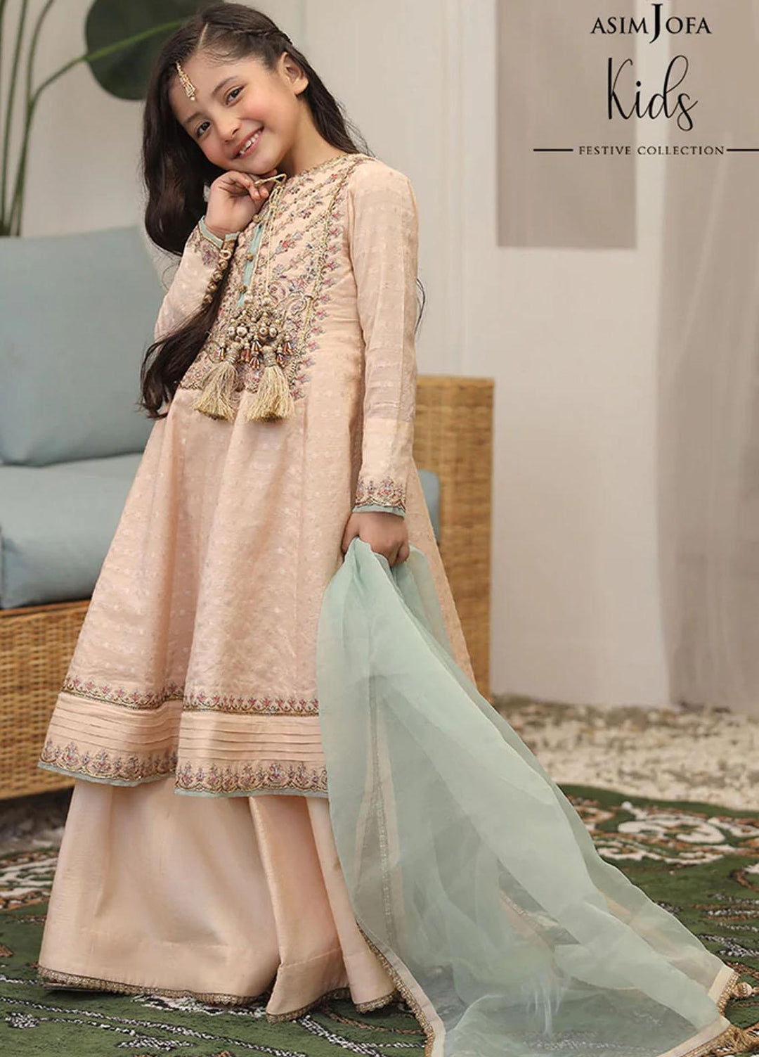 Asim Jofa Organza Fancy Girls 3 Piece Suit -  AJ22KF AJKF-02