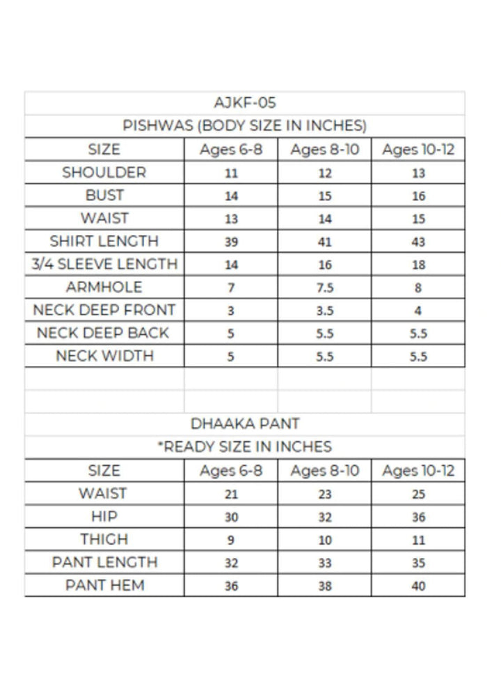 Asim Jofa Organza Fancy 3 Piece Suit for Girls -  AJ22KF AJKF-05