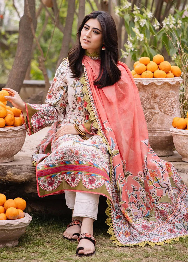 Asim Jofa Printed Lawn Suit Unstitched 3 Piece AJ24P2 AJBU-08 - Summer Collection