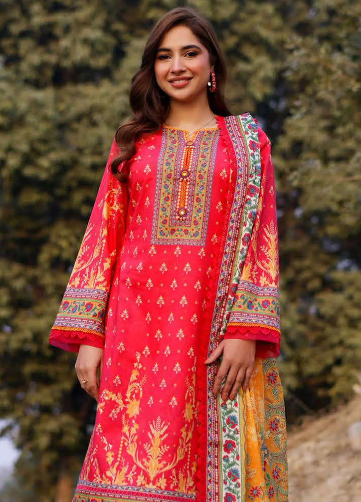 Asim Jofa Printed Lawn Suits Unstitched 3 Piece AJ25P2 AJUUB-16 - Summer Collection