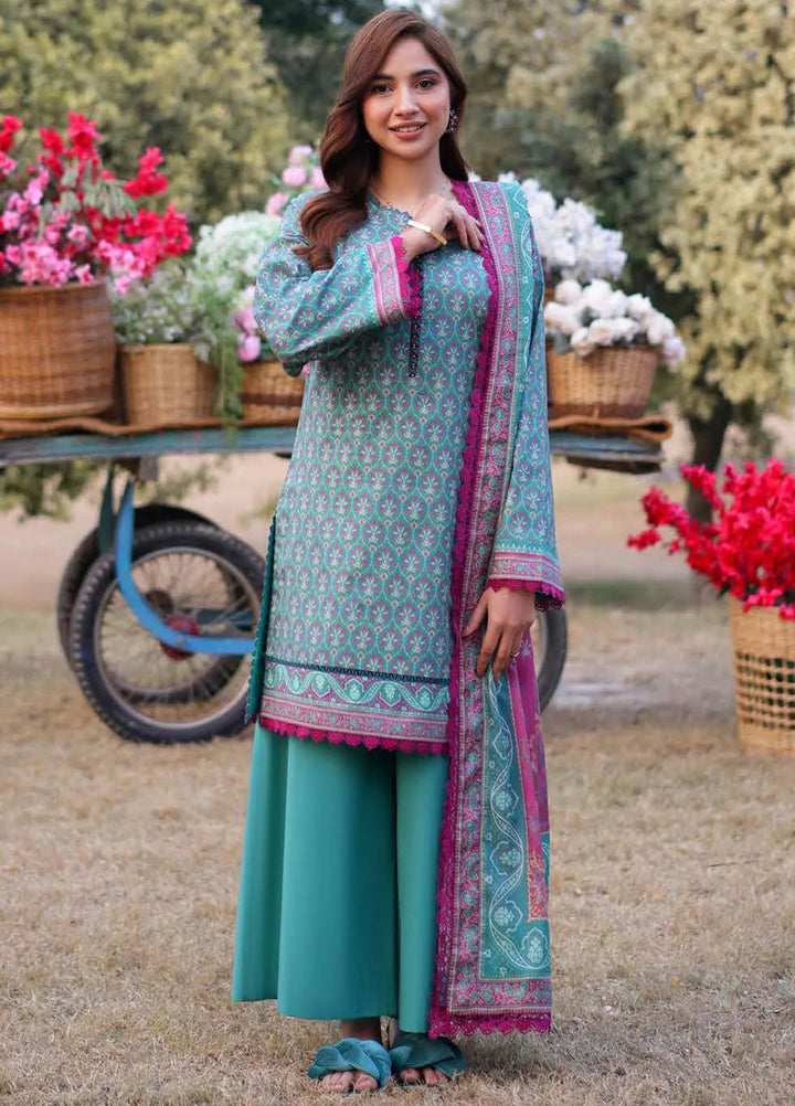 Asim Jofa Printed Lawn Suits Unstitched 3 Piece AJ25P2 AJUUB-17 - Summer Collection