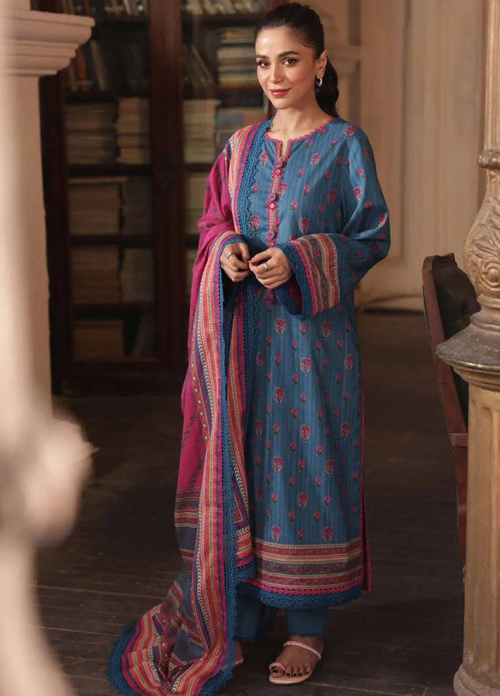 Asim Jofa Printed Lawn Suits Unstitched 3 Piece AJ25P3 AJUBJ-40 - Summer Collection