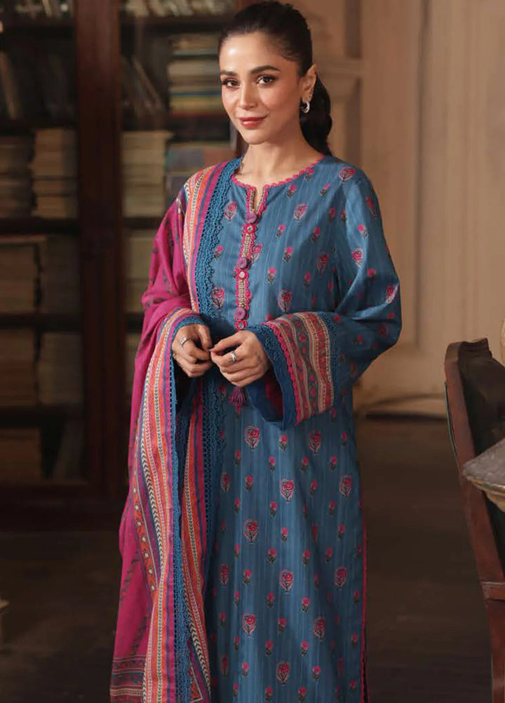 Asim Jofa Printed Lawn Suits Unstitched 3 Piece AJ25P3 AJUBJ-40 - Summer Collection