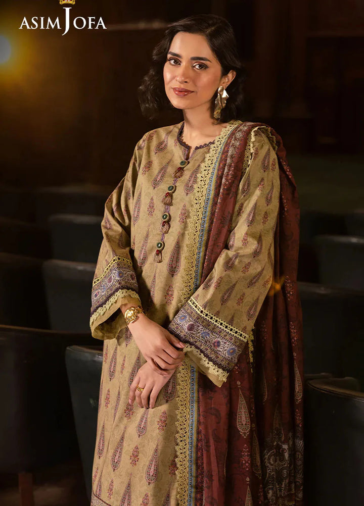 Asim Jofa Printed Lawn Suits Unstitched 3 Piece AJ25P4 AJUBJ-47 - Summer Collection