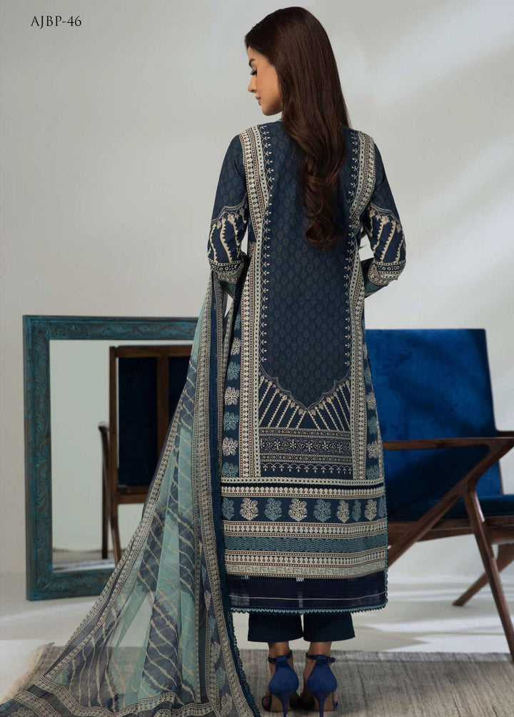 Asim Jofa Embroidered Lawn Suits Unstitched 3 Piece AJ23-P2 AJBP-46 - Summer Collection