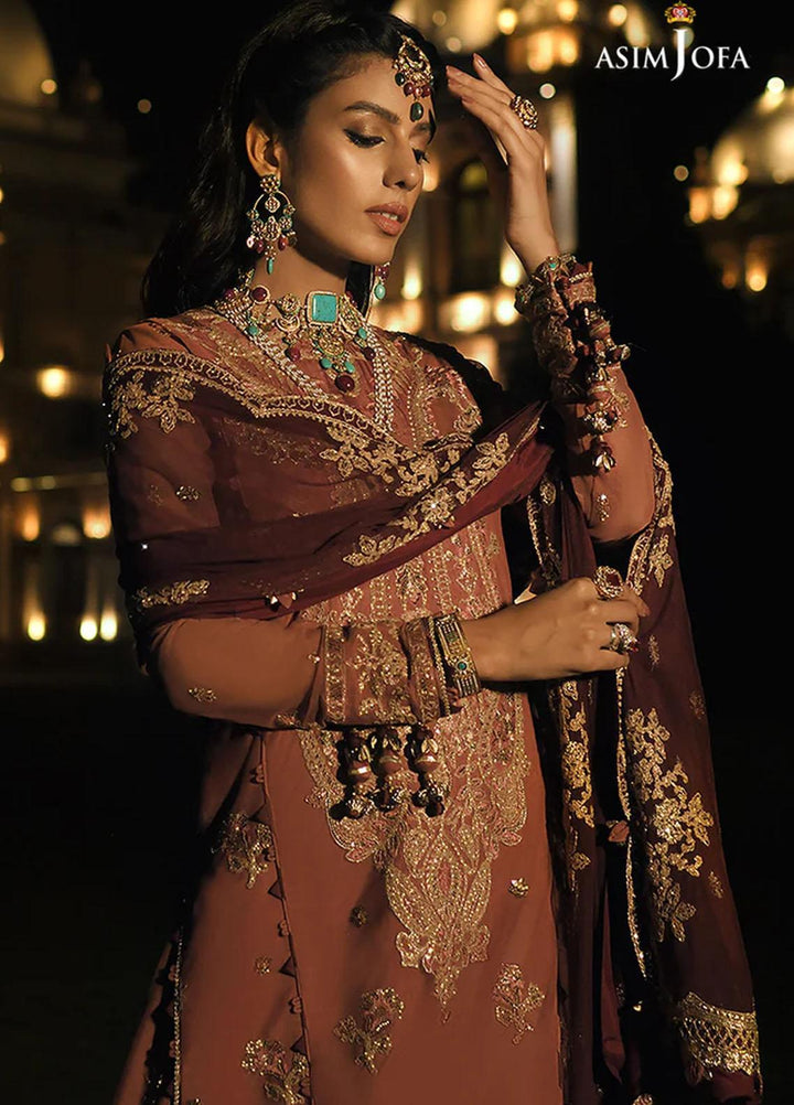 Sadqay Tumharay By Asim Jofa Embroidered Net Suits Unstitched 3 Piece AJ22ST AJST-12 - Eid Collection