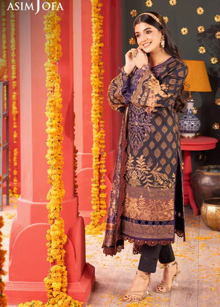 Asra By Asim Jofa Embroidered Jacquard Suit Unstitched 3 Piece AJ24AE AJRA-01 - Festive Collection